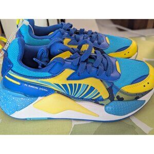 NWOB Puma RS-X Youth Sneakers Blue & Yellow Size 6.5c Comfortable Athletic Shoes